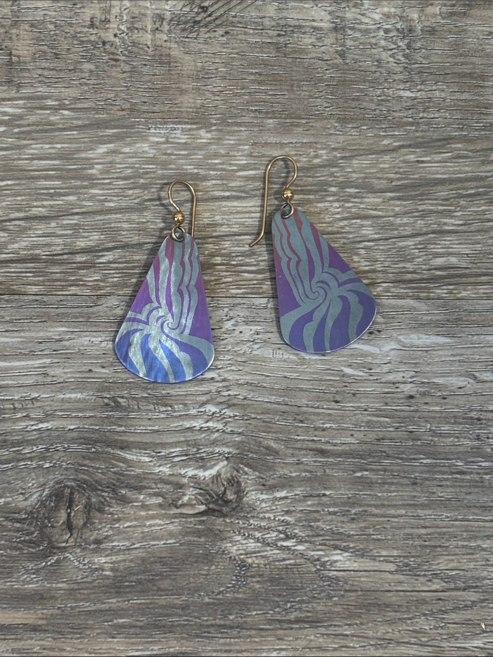 Purple Swirl Teardrop Dangle Earrings - Women's Jewelry